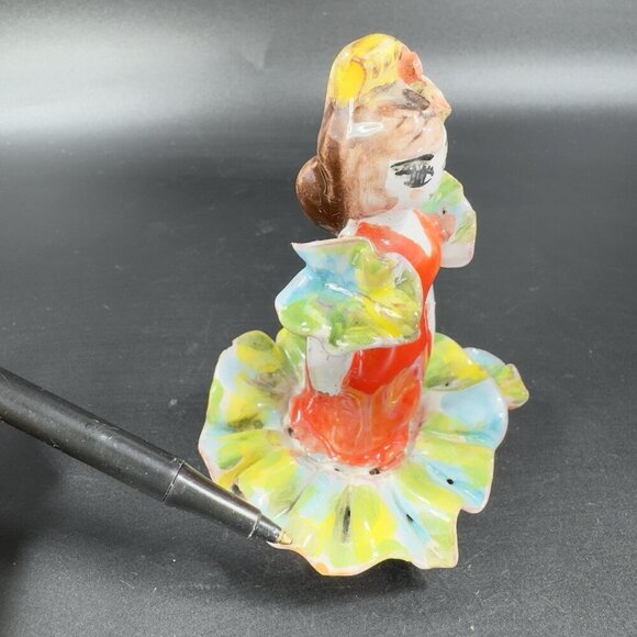 Vintage Hand Made RedWare Pottery Spanish Dancer Artist Signed Figurine Decor - Picture 5 of 12